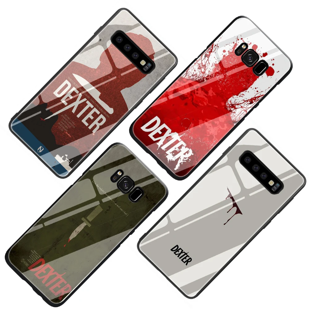 EWAU Dexter ломтик Стекло чехол для телефона для samsung Galaxy S7 8; большие размеры 9, 10; плюс 10 плюс Note8 9 10 плюс A10 20 30 40 50 60 70
