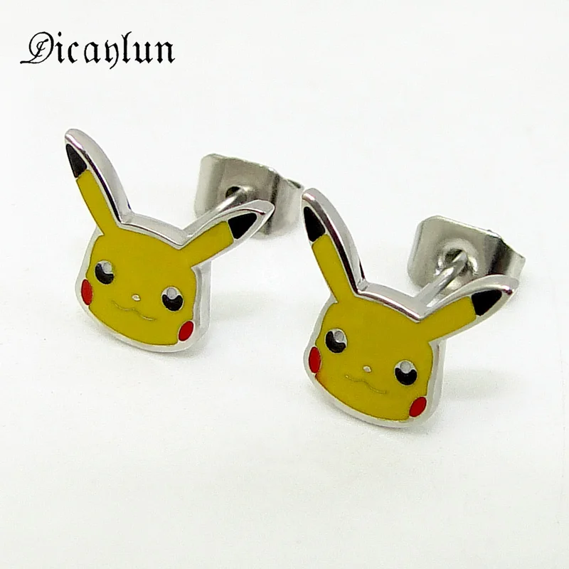 DICAYLUN животных серьги для женщин из нержавеющей стали милый японский мультфильм