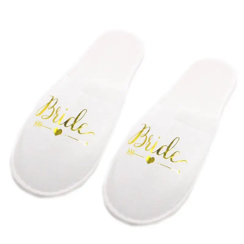 

Bridal Wedding Slippers Bride Pajamas Party Hotel Disposable Slipper J2HD