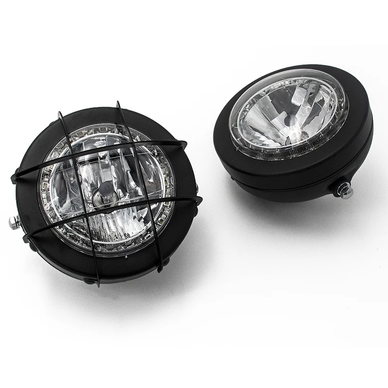 Винтажный мотоциклетный налобный фонарь 6 7 дюйма матовая черная лампа фара со