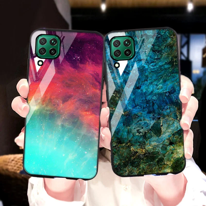 Case For Huawei Mate 20 Lite Case P30 Pro P40 Lite P20 Lite Honor 50 Lite 8x 9x 10 10x Lite 10i Tempered Glass Cover Funda Coque