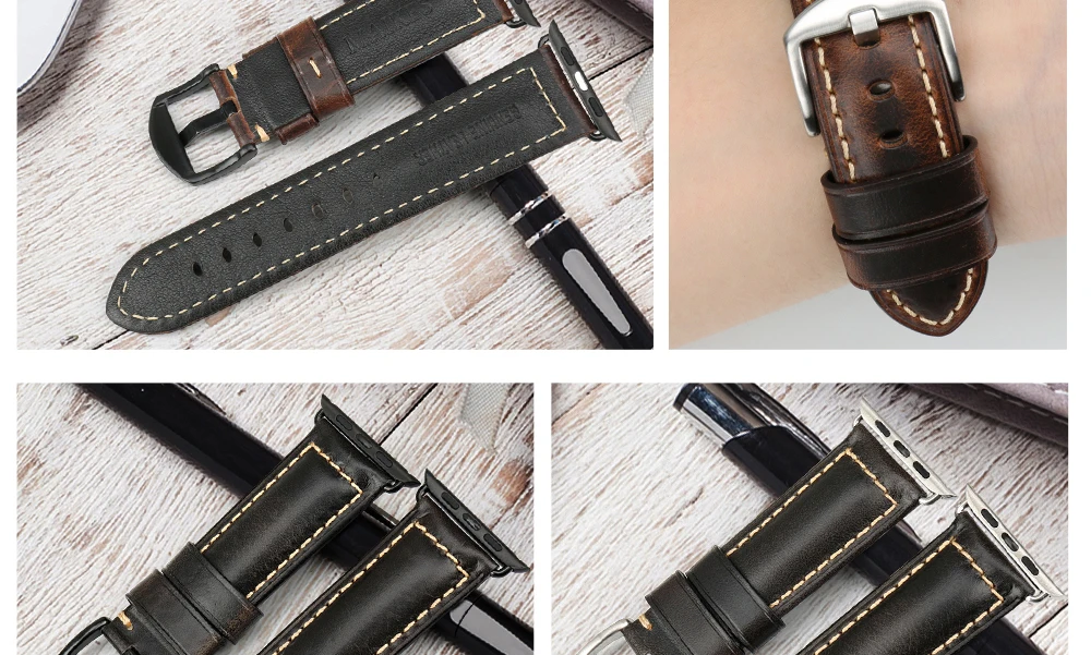 Кожаный браслет MAIKES для Apple Watch 42 мм, 38 мм, 44 мм, 40 мм, серия 4, 3, 2, ремешок для Apple Watch iWatch, ремешок для часов