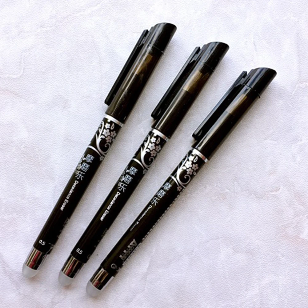 

12pcs/box Smooth Writing 0.5mm Tip School Office Students Black Blue Refill Stationery Business Gel Pen Erasable