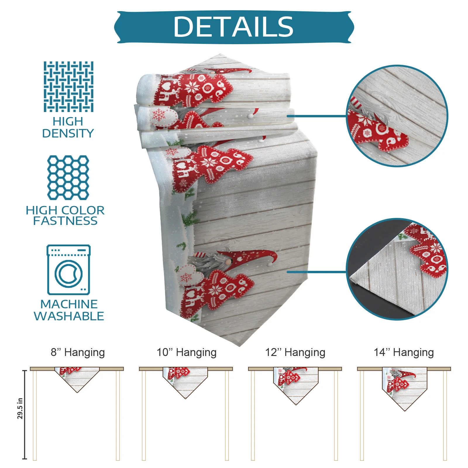 Новогодняя скатерть из гнома под дерево Настольная Декоративная для дома