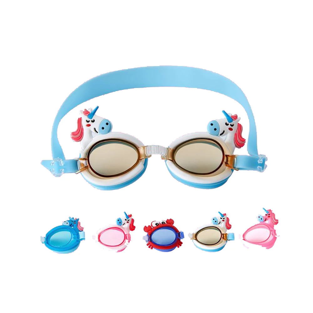 

Cute Unicorn Shape Children Kids Silicone Transparent Swim goggles Waterproof Eyewear Anti-Fog Glasses For Pools Swimming
