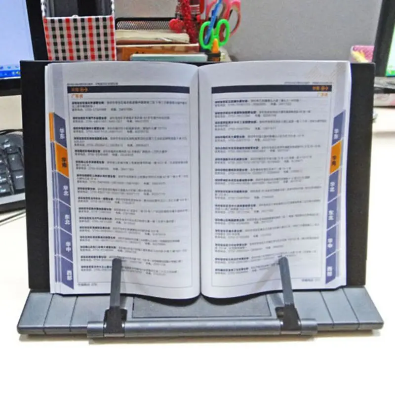

Book Stand Frame Desk Reading Holder with 7 Tilt Adjustable Grooves Bookends for ipad Cookbook Document