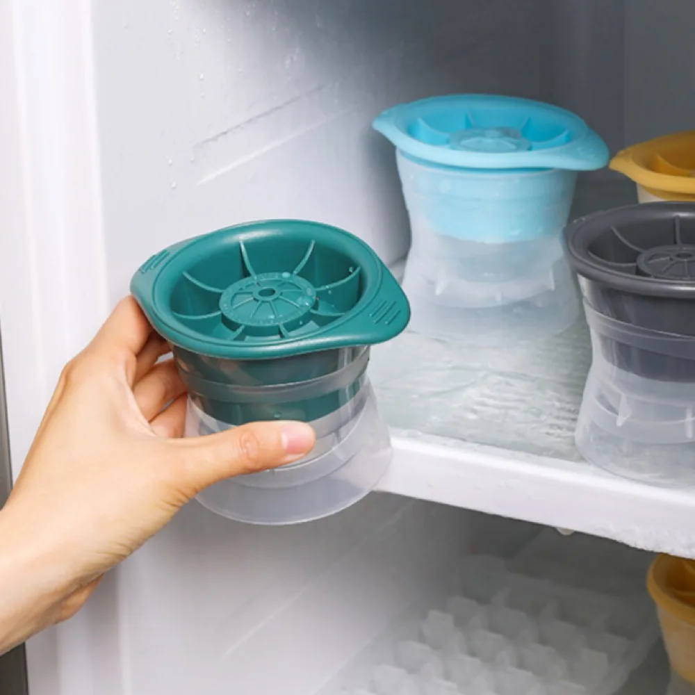 

1Pc Ice Ball Maker Frozen Spherical 6cm Round Ice Cube Artifact Maker Ice Maker Silicone Whiskey Household Large Ice Mold Tools