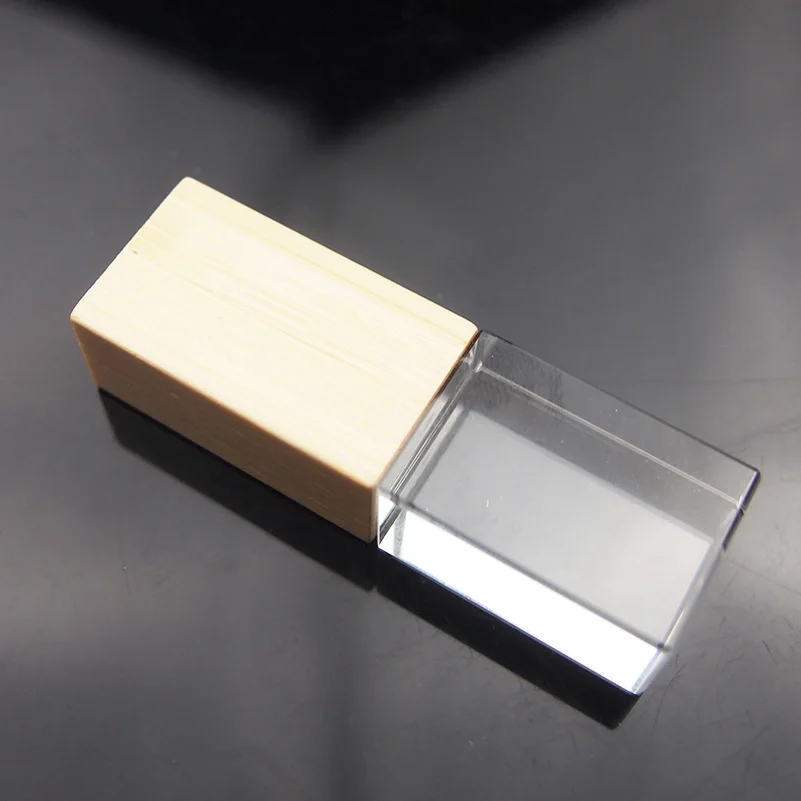 Красивый usb флеш-накопитель из бамбука и кристалла 32 ГБ высокоскоростной