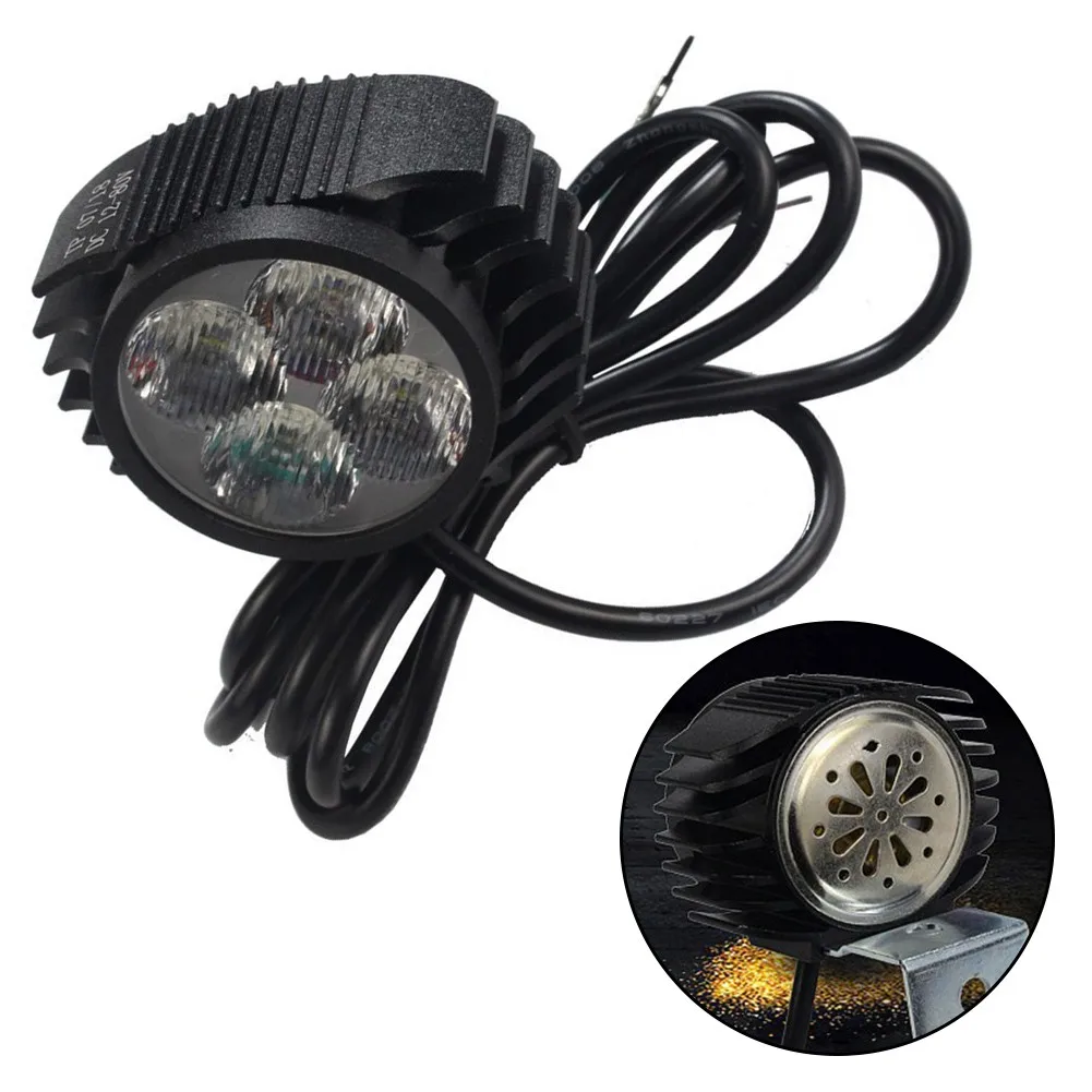 Electric Bicycle Ebike LED Headlight 36V 48V Waterproof 4 Lights With Horn Shockproof Waterproof Electric Scooter Front Lamp