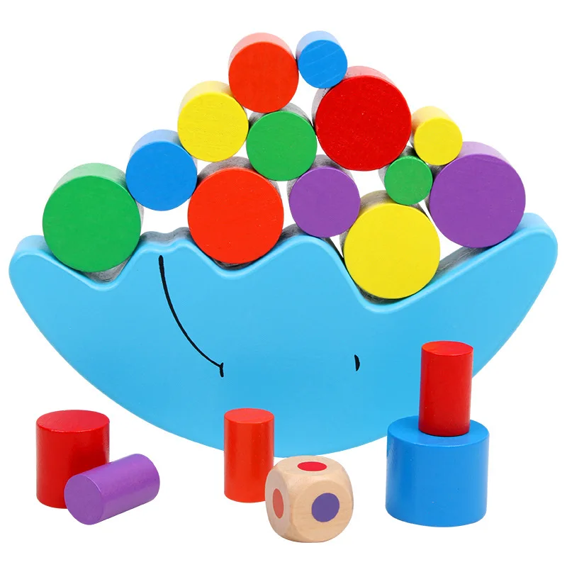 

Wooden Fancy Toy Moon Balance Building Blocks Toy Children Parent-Child Early Education Balance Jenga Training Game