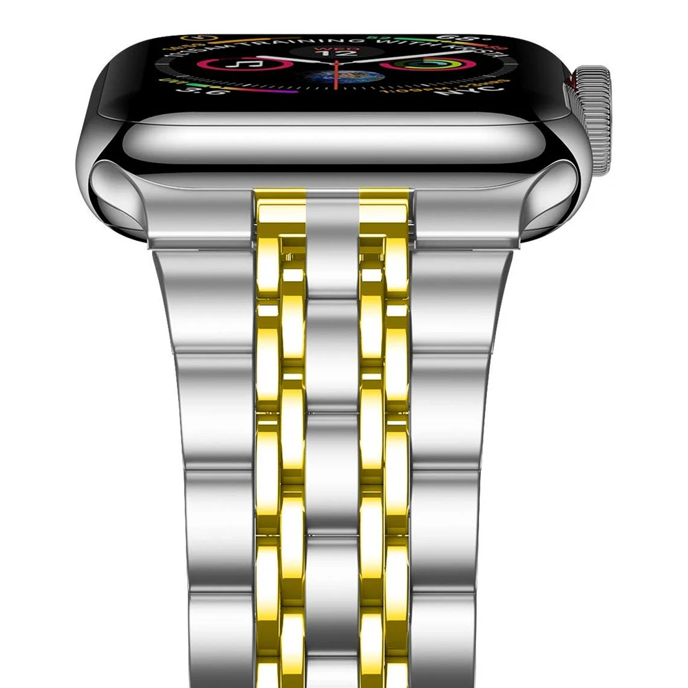 Ремешок для часов apple watch браслет серии 5 4 44 мм 40 из нержавеющей стали iwatch 1/2/3 38 42