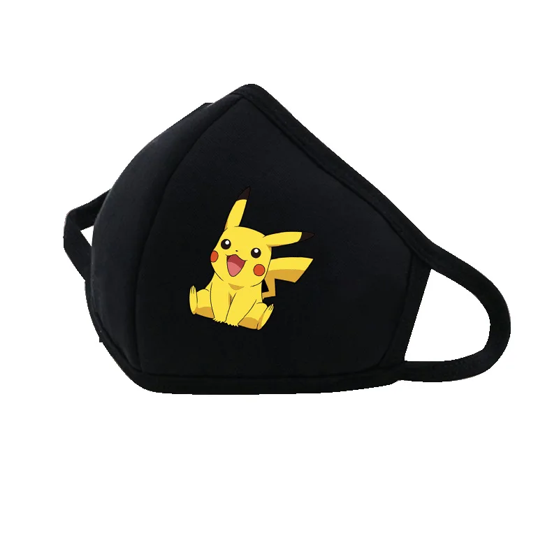 Пикачу Мультяшные маски со ртом для лица аниме Покемон Многоразовые моющиеся