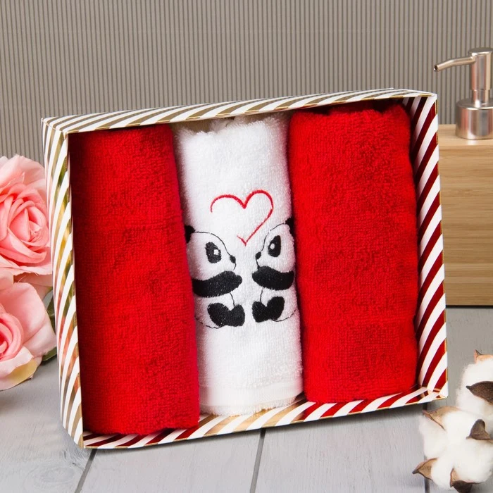 Набор полотенец Панды 30х60 см 3шт|Полотенца| |