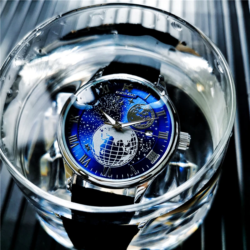 Мужские механические часы AOKULASIC водонепроницаемые деловые автоматические |