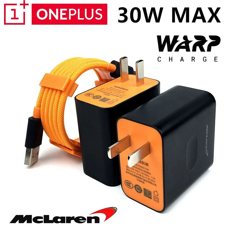 Зарядное устройство Oneplus 8 Pro 30 Вт Mclaren 5 В/6 А USB кабель для 7 7T 6T 6 5T 3T|Зарядные