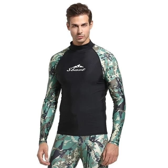 Камуфляжный мужской купальник Rashguard с длинным рукавом для серфинга плавания