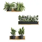 Наклейки на стену с зелеными растениями, 2 шт.