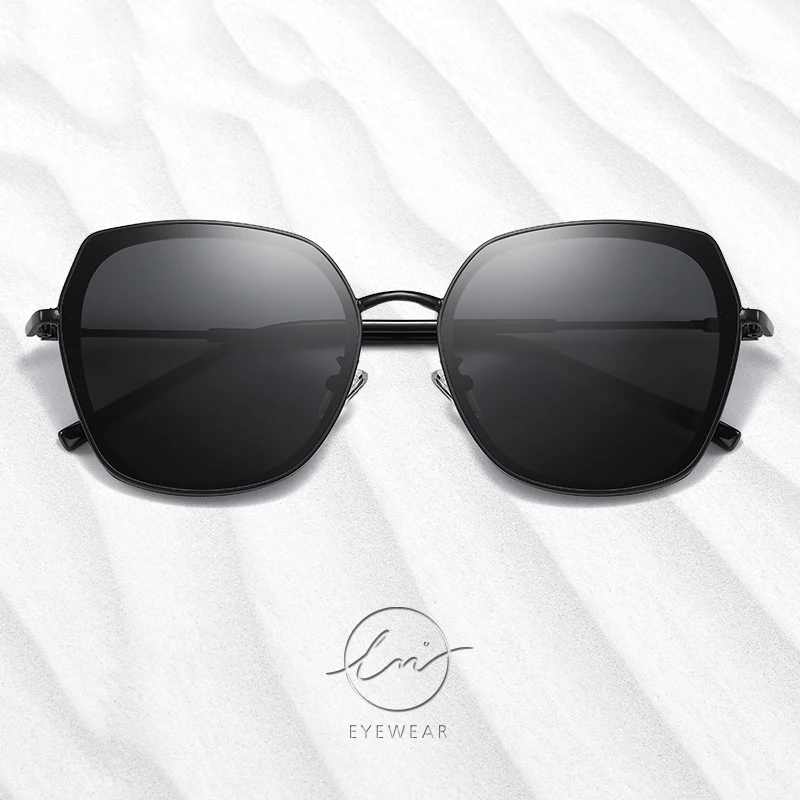 LM брендовые поляризованные солнцезащитные очки для женщин 2020 металлическая