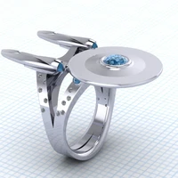 luxury and exquisite silver color aggressive geometric jewelry ladies engagement wedding gift ring