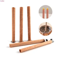 10 wooden round tube lamp caps smokeless candle core iron frame diy candle production with iron support