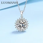 Luomansi 1CT 3CT 5CT 11 мм D цветной Муассанит Подсолнух K кулон ожерелье для женщин S925 Серебряные Ювелирные изделия Свадебная вечеринка подарок