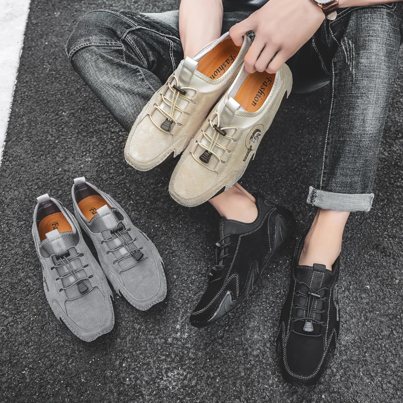 Модная мужская повседневная обувь Брендовые мужские лоферы из натуральной кожи