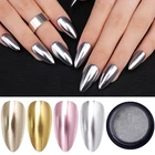 Серебряный металлический зеркальный блестящий порошок для ногтей Гель-лак для ногтей пыль Блестящий Золотой Тонкий блестящий пигмент DIY Аксессуары декор