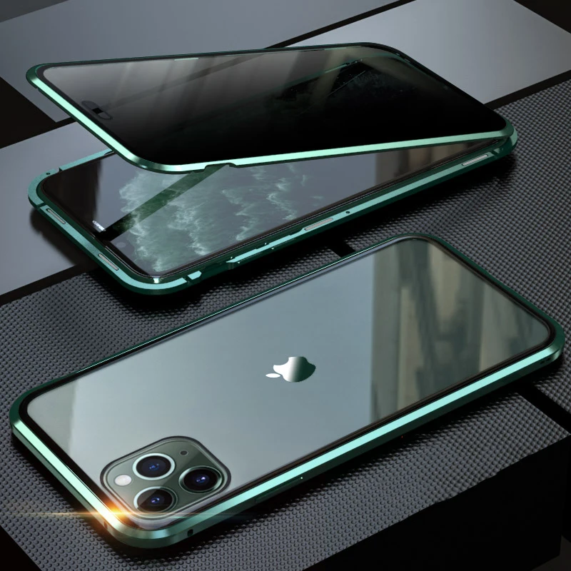 Противоударный и прозрачный чехол из закаленного стекла для Apple iPhone 11 Pro Max Роскошный Алюминиевый металлический чехол для iPhone 11 Pro Max чехол