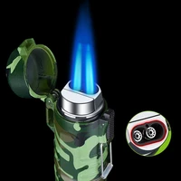 gas lighter metal lighters jet two torch turbo lighter outdoor waterproof camping lighters rechargeable flashlight