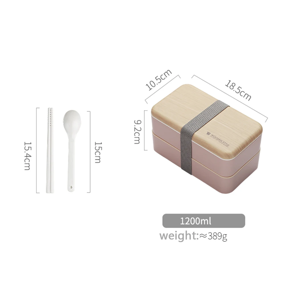 2 слоя Ланч бокс для микроволновки японского дерева Bento Box Для Детский пищевой