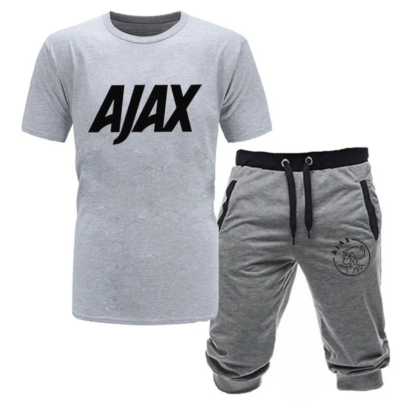 2020 модные футболки ajax забавные мужские + шорты из двух частей с коротким рукавом