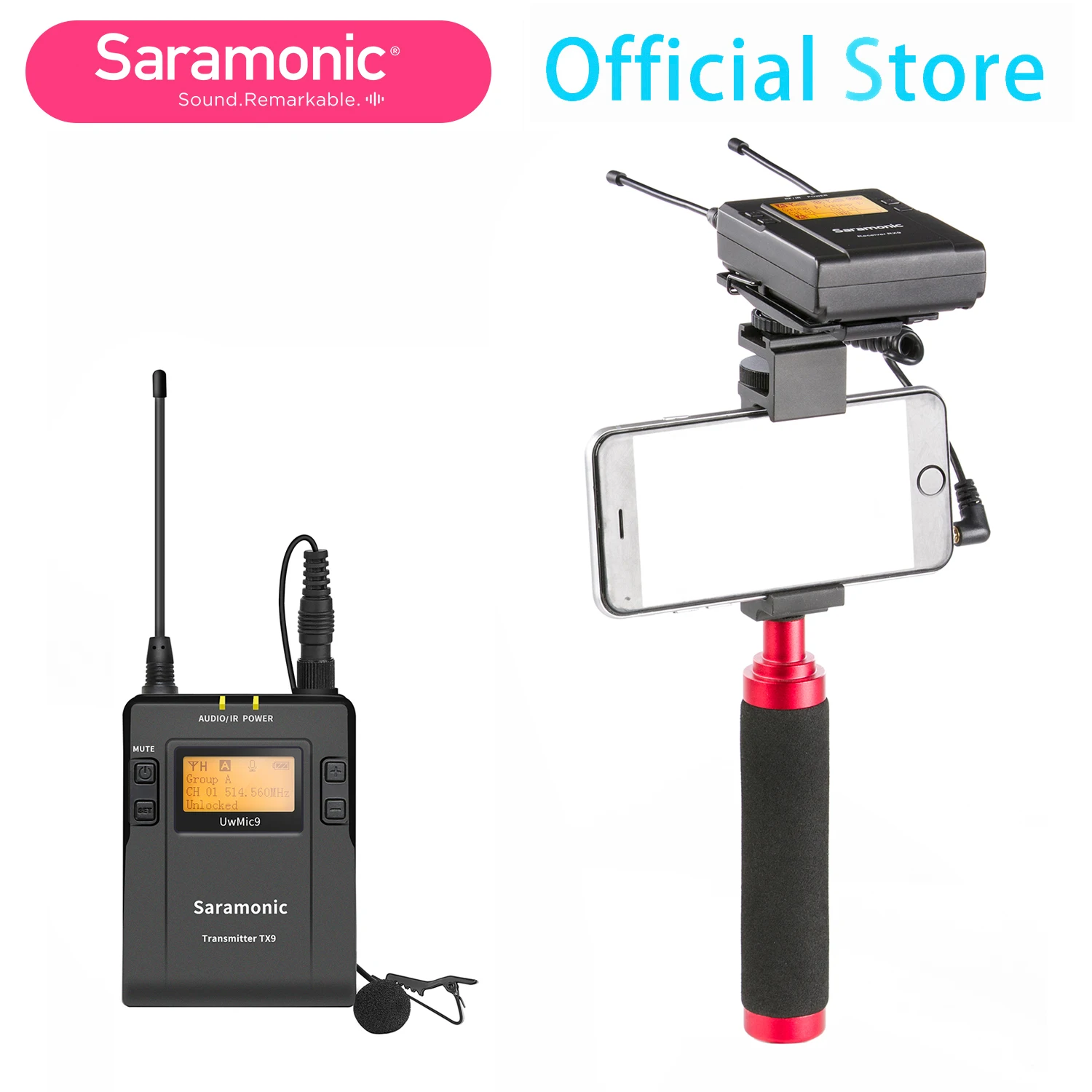 Беспроводная микрофонная система Saramonic UwMic9 Kit1 + SR-PMC1 UHF Lavalier с кабельным адаптером