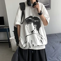japanese anime t shirt high street clothes short sleeve mens clothes hip hop couple kawai pattern kpop top gothic graphic tee