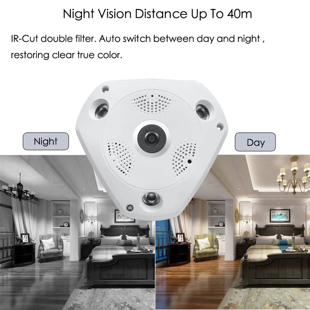 SNOSECURE 3MP IP Camera 3G 4G GSM SIM Wireless IP Camera IR-CUT Night Vision CCTV Video Surveillance Onvif Cameras Fisheye 360°