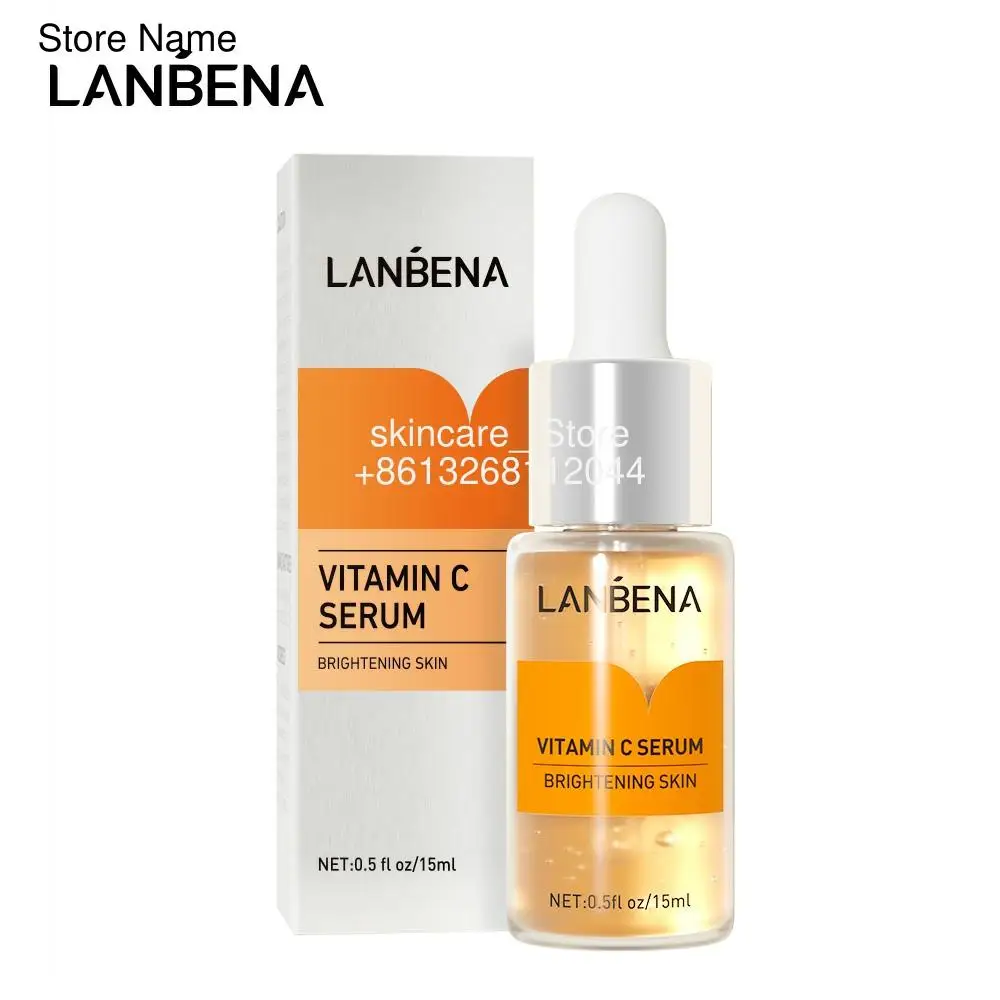 

LANBENA Vitamin C Face Serum Whitening Hyaluronic Acid VC Facial Cream Moisturize Freckle Speckle Fade Remover Essence Skin Care