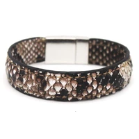 cuff women plaid leather bracelet simple rectangular smooth wide wrap fashion charm bracelets female jewelry gift