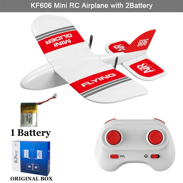 1 battery original box KF606 радиоуправляемый самолет летающий самолет EPP планер из пеноматериала Игрушечный Самолет RC 2,4 ГГц 15 минут время полета самолет из пеноматериала игрушки для детей Подарки - Цвет: 1 battery original box