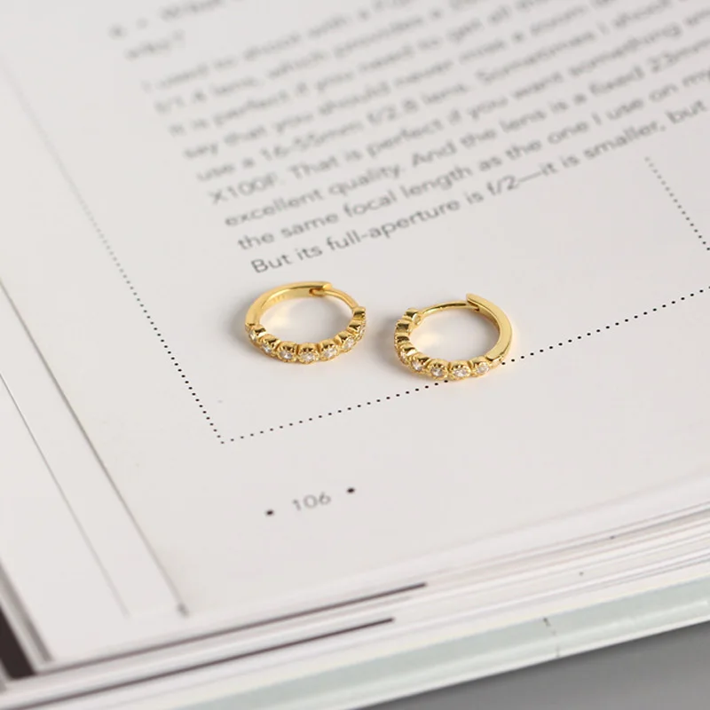 

Fashion 100% Real 925 Sterling Silver Crystal Circle Hoop Earring for Women Hot Sale Making Ear Jewelry Wedding Engagement 2020