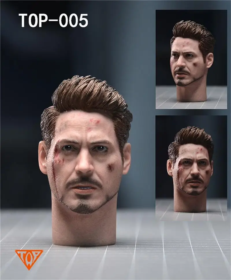 

Hot Sales 1/6th Combat Blood Version Tony Head Sculpture Model For Usual 12inch Doll Mk500 Figures Accessories