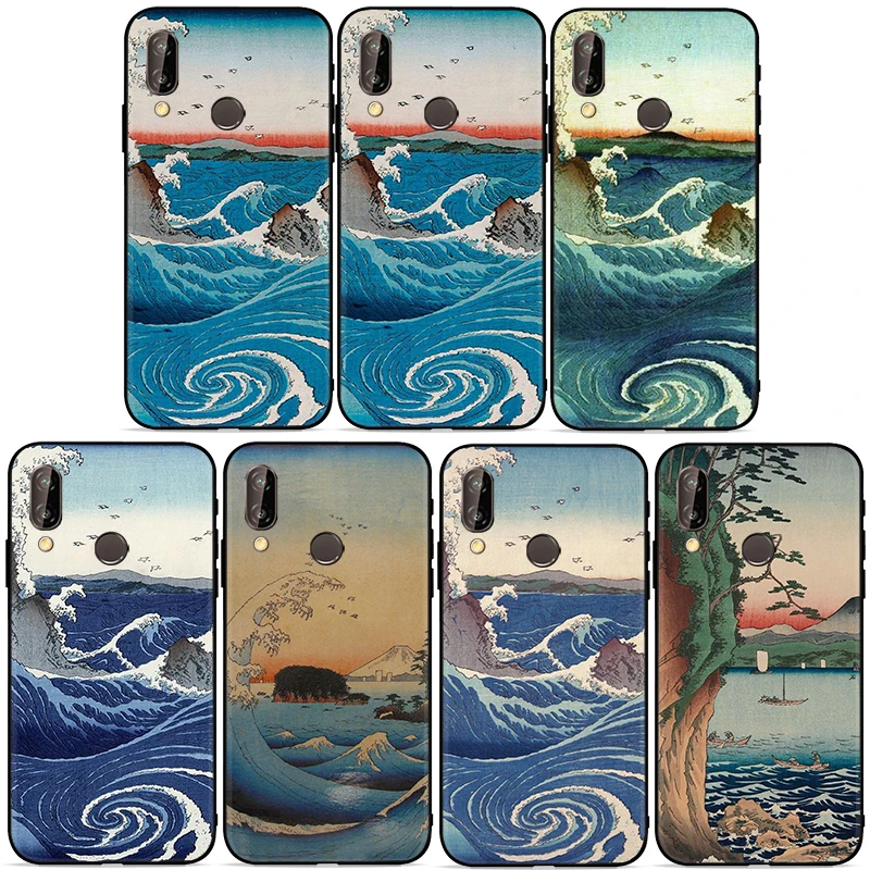 

Spray Waves Japan Culture Phone Case For Huawei P20 Lite Pro For 2019 Spray Waves Japan Culture Funda Back Cover Coque Soft TPU