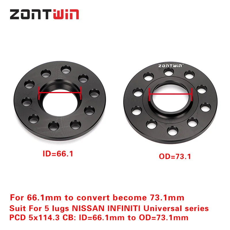 Фото Переходник для колесных дисков INFINITI T-FORGE 5, 5-114.3 от 66.1 до 73.1  , алюминивый, ЧПУ обработка, для G35/G37/I30/I35/J30/M35,M45/Q45/EX35/FX35 . №2