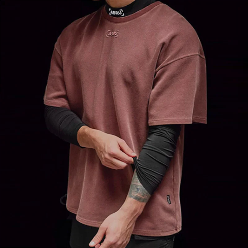 Novedad de verano camisetas informales europeas y americanas Camiseta con estampado letras holgadas para hombre cam | Мужская одежда