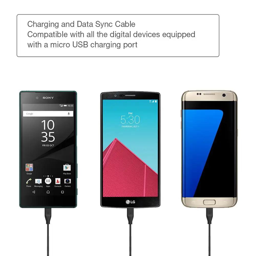 Vinsic Micro usb type C кабель 5 шт. в упаковке для samsung Xiaomi huawei P30 телефонов USB-C зарядное