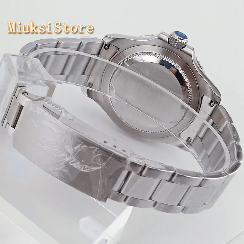 Мужские механические часы Parnis 41 мм сапфировое стекло Керамическая рамка белый