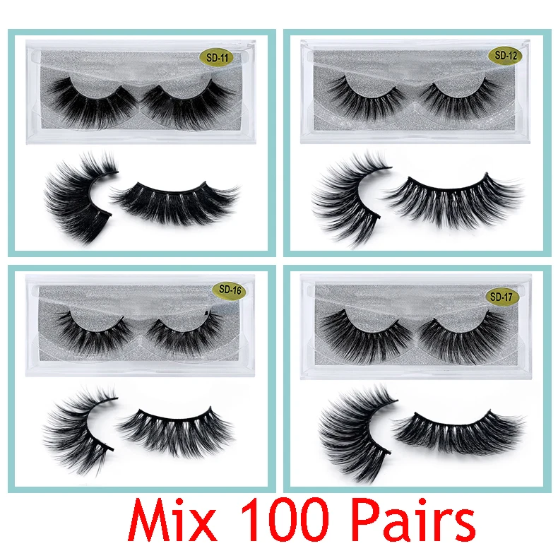 

Mink Lashes Wholesale 30/50/100 Pairs Handmade natural False Eyelashes 3D Mink Eyelashes Dramatic Lashes makeup Lashes In Bulk