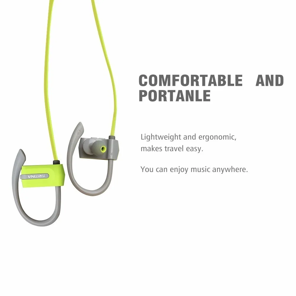 Спортивные наушники вкладыши Tritina влагозащищенные Bluetooth с микрофоном удобные HD