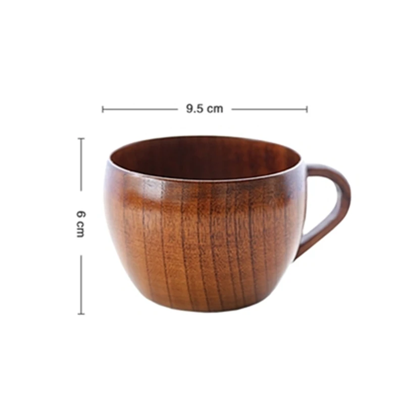 

1pc Drinkware Jujube wood cups Solid color mugs Wooden coffee cups Milk cups Tea cups Water cups Mugs with handle