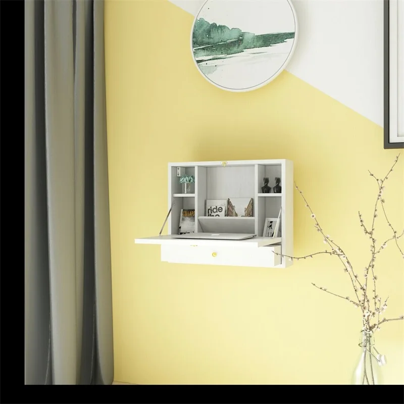 Настенный складной столик для ноутбука отсек хранения с выдвижным ящиком