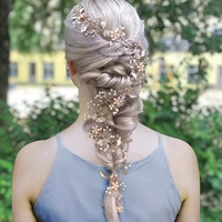 hp268 wedding hair accessories rhinestone flower alloy leaf tiara hair bride headwear girl bridal headdress headband for women