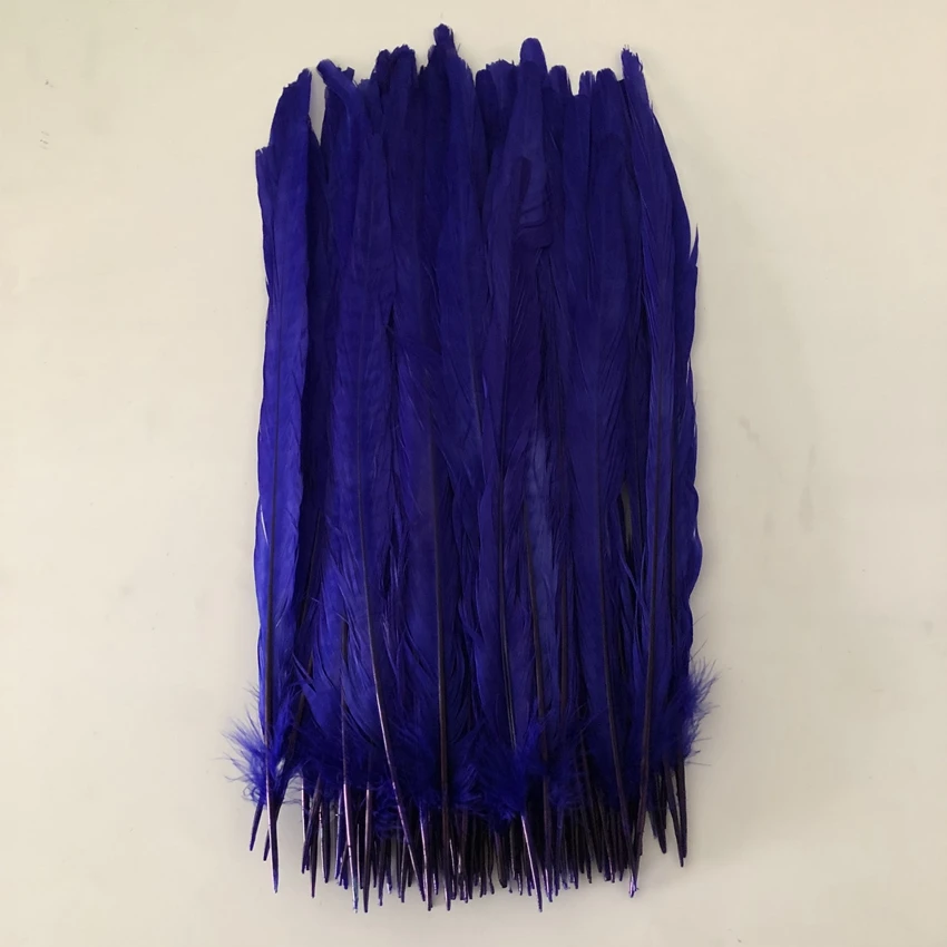 

Wholesale 100PC Royal Blue Dyed Natural Lady Amherst Pheasant Feathers 40-45CM 16-18" Ringneck Pheasant Tails Pluma Plume Crafts
